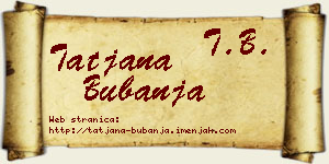 Tatjana Bubanja vizit kartica